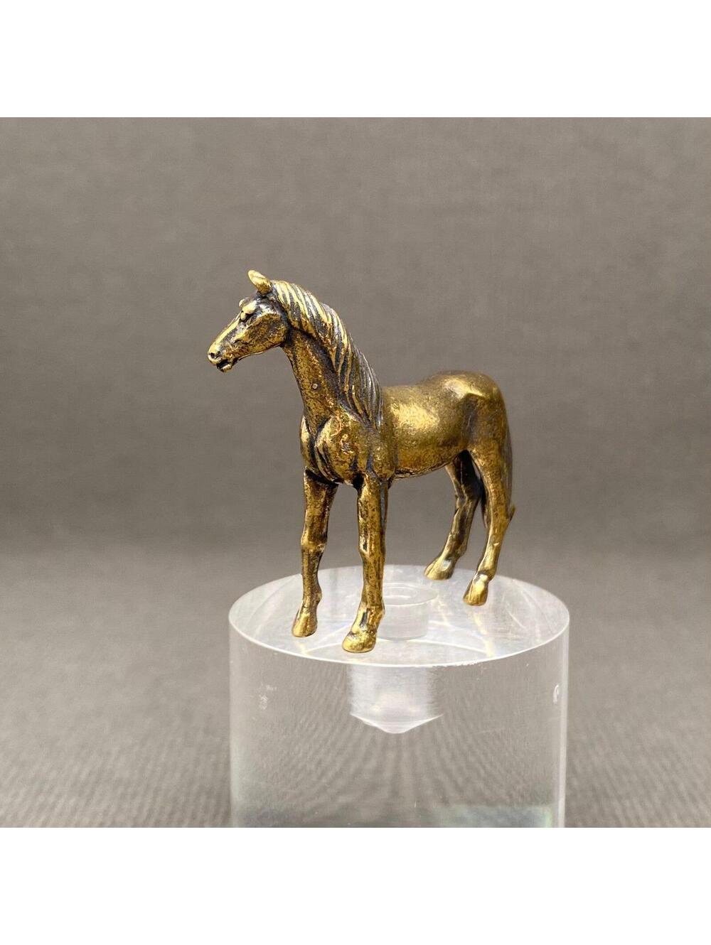 Small Brass Horse Figurine Decor Miniature
